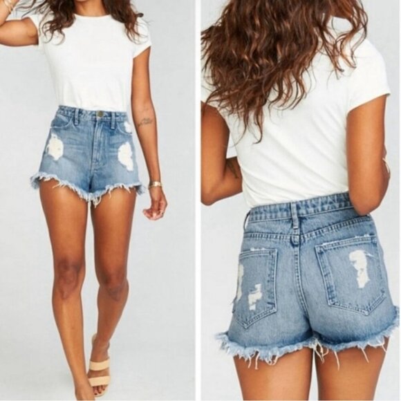Show Me Your Mumu Cabo Cut Off Shorts in Lake Wash - Picture 1 of 9